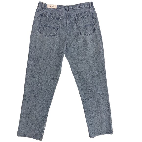 Chico's Design Straight Leg Jeans Women Size 1.5 (US 10) Art-to-Wear Island Art - Picture 4 of 10